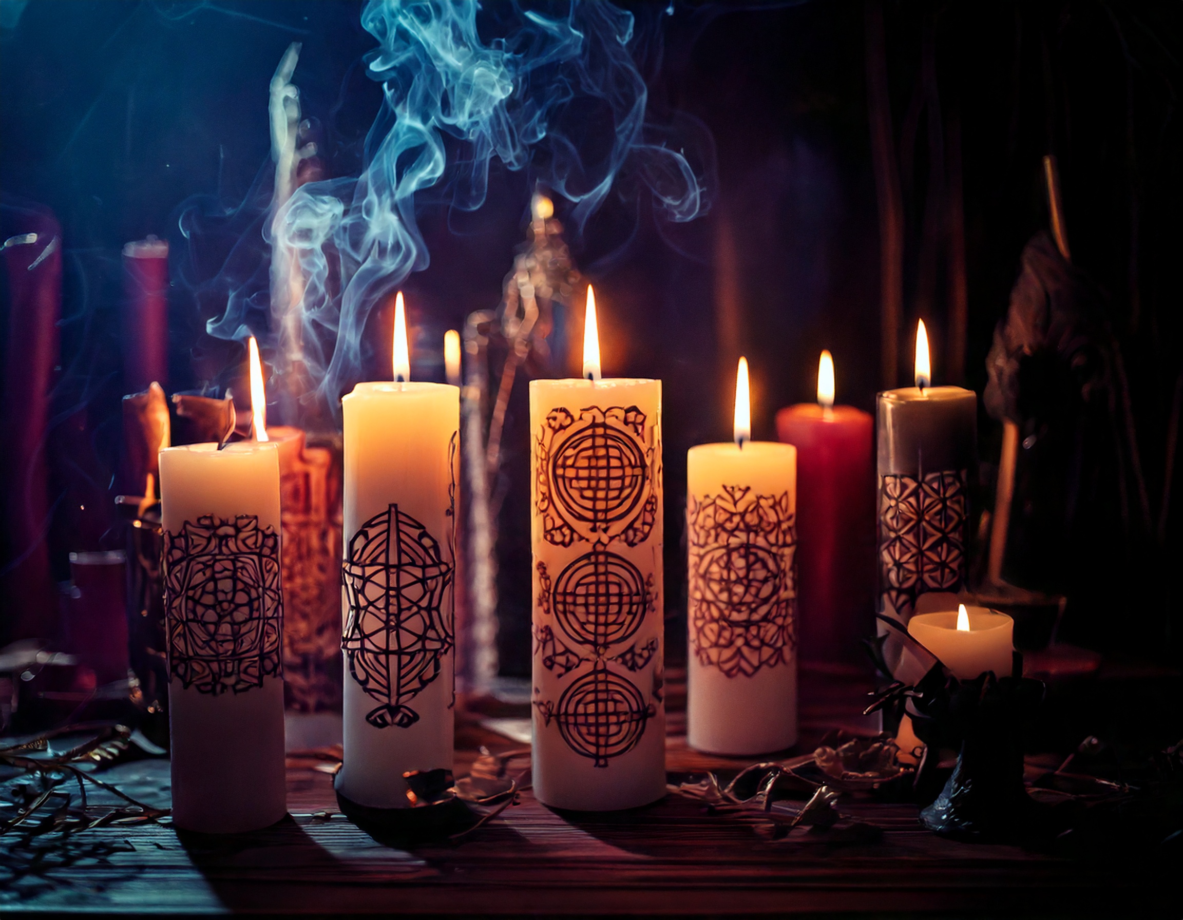 black magic spell casting candles for control and domation spells